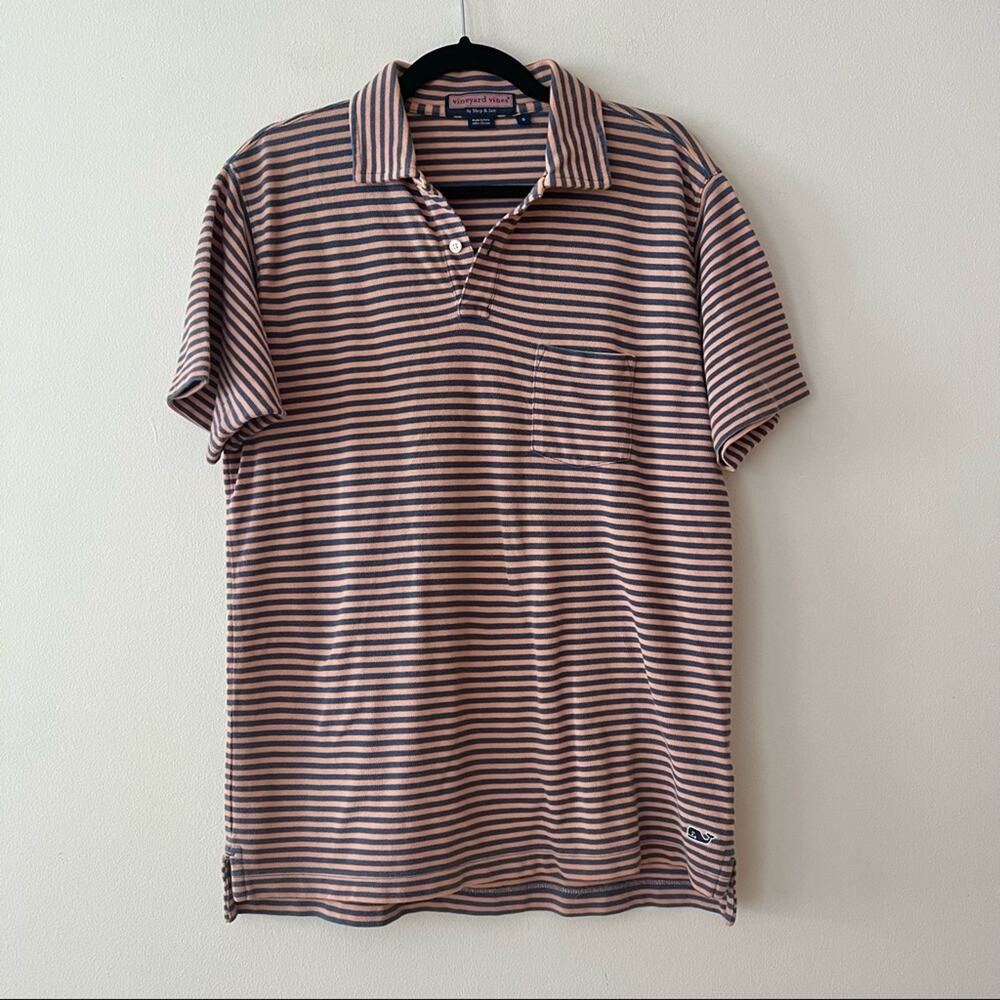 Vineyard Vines Striped Pocket Polo